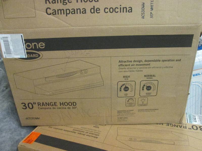 lot 177 image: nutone 30 white standard range hoo...