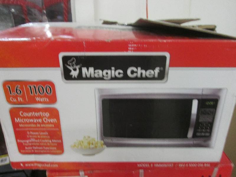 lot 210 image: magic chef 1.6cuft 1100 watt stainl...