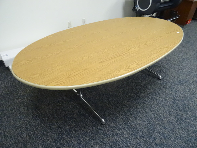 Oval metal framed table. 96 x 48 x ...
