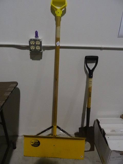 Snow shovel and square shovel...