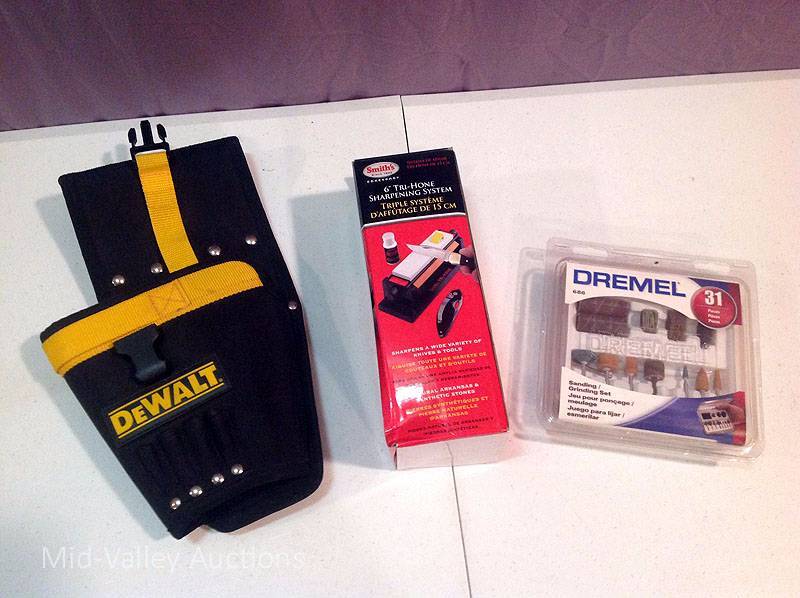 lot 75 image: Knife Sharpening System, Dremel Kit, DeWalt Holster