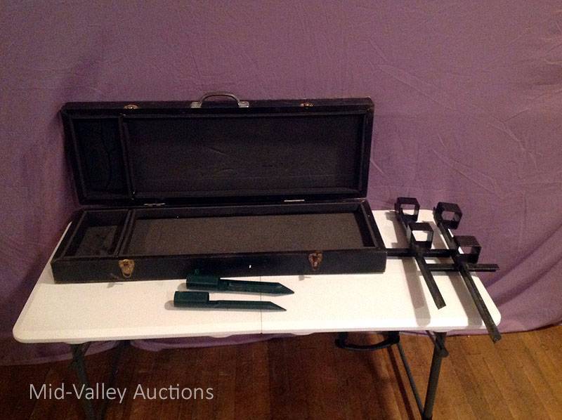 lot 83 image: Wood Carrying Case & Ground Spikes