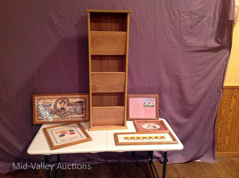 lot 147 image: Magazine Rack & Wall Hangings