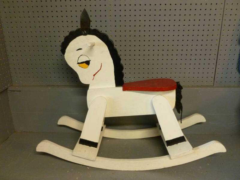 lot 97 image: Wooden Rocking Horse