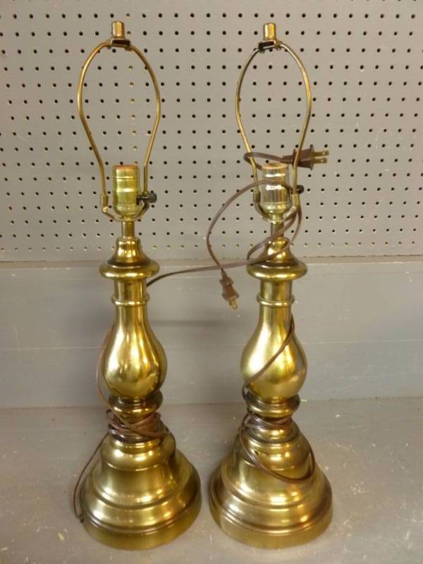 lot 217 image: Brass Lamps