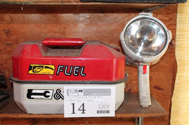 lot 14 image: Fuel TankTool Box Combo and Flood Light