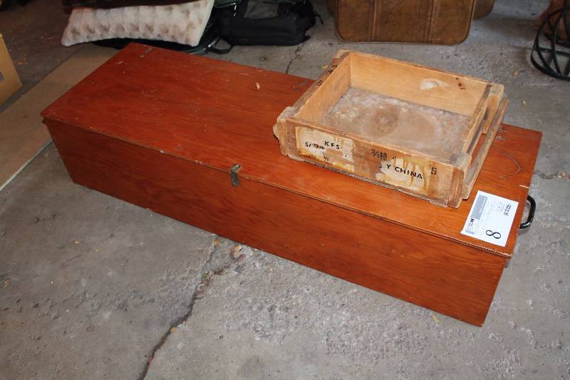 lot 8 image: Cedar Wood Locker and Ammo Crate