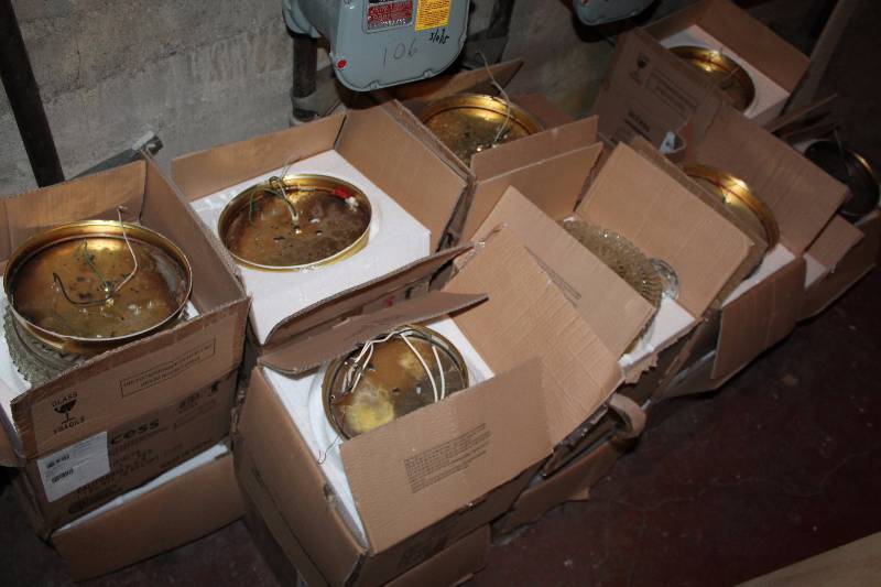 lot 27 image: 5 Box Lot of Various Light Fixtures, Approx. 11 Wide, First Come, First Serve
