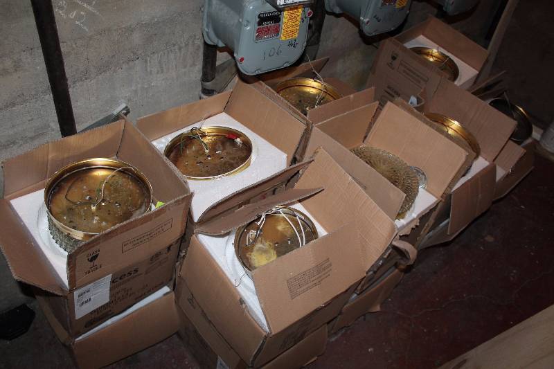 lot 26 image: 5 Box Lot of Various Light Fixtures, Approx. 11 Wide, First Come, First Serve