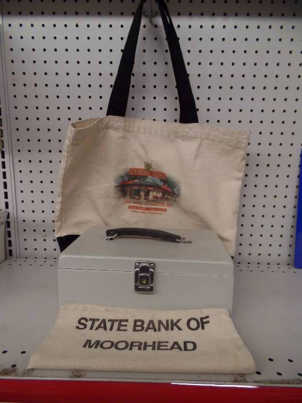 Cash box & canvas bags