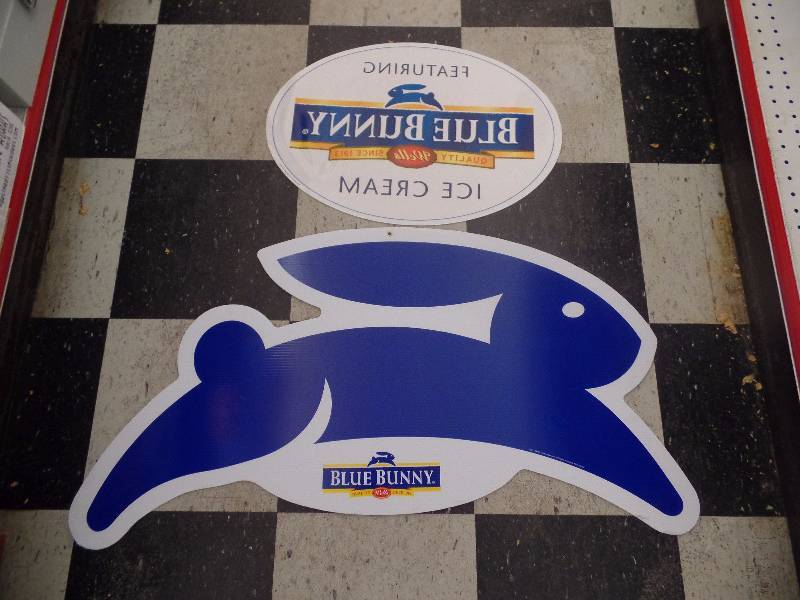 Blue Bunny Window Cling and Large Board Bunny