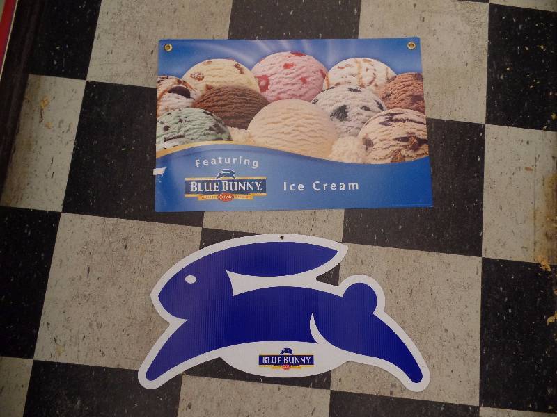 Blue Bunny Small Board Sign and Hardboard Sign