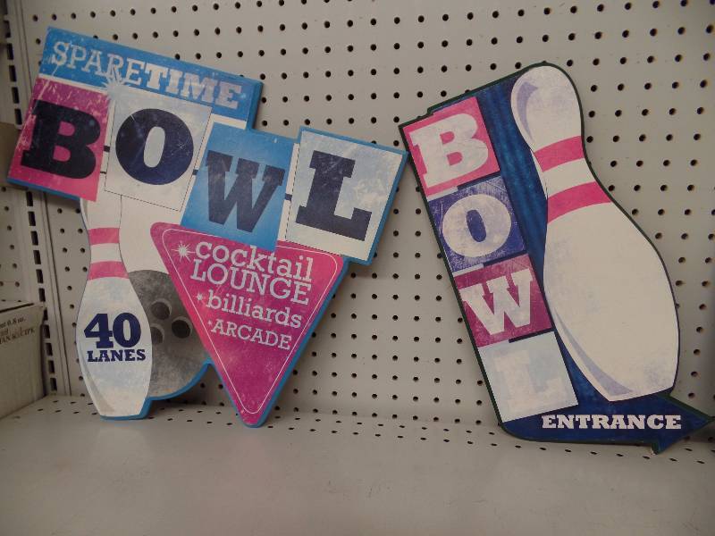 Wood Bowling Signs