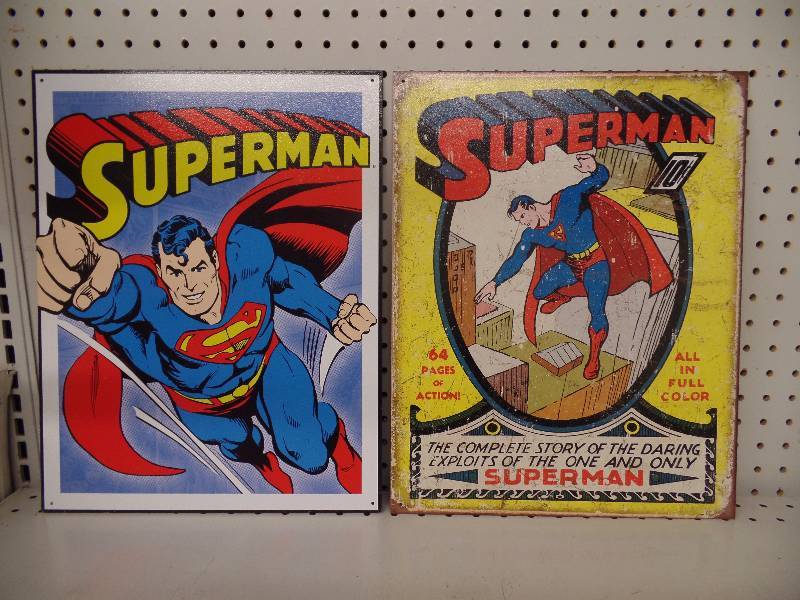 2 Superman Tin Signs
