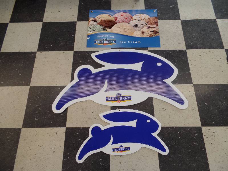 lot 45 image: Blue Bunny signs