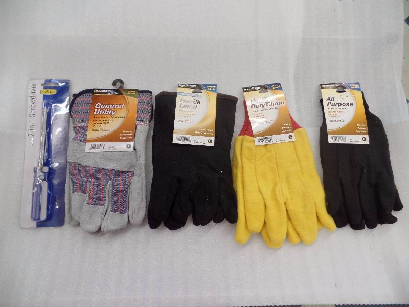 lot 91 image: Hardware gloves & tools