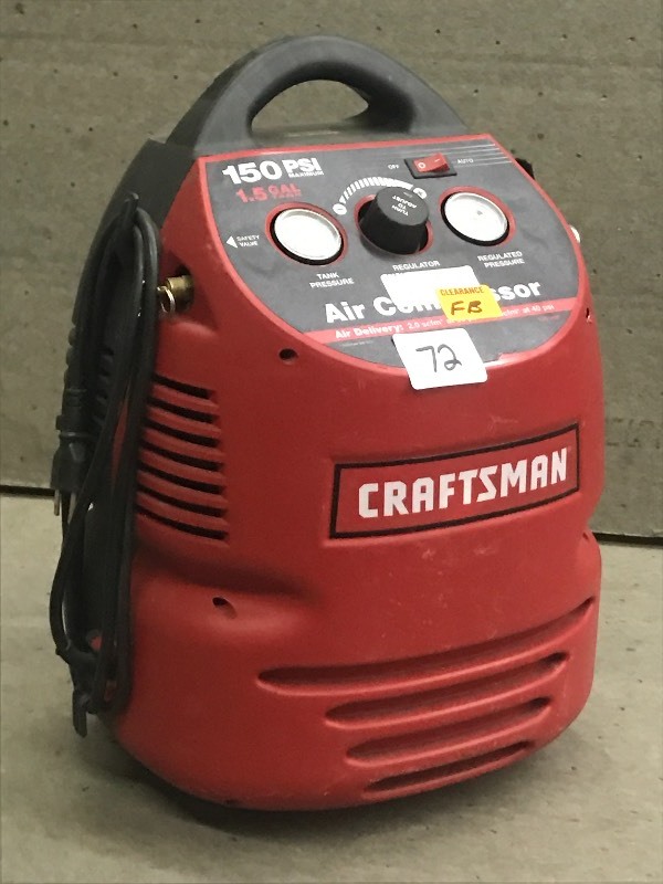 lot 72 image: Craftsman 150PSI 1.5-Gallon Electri...