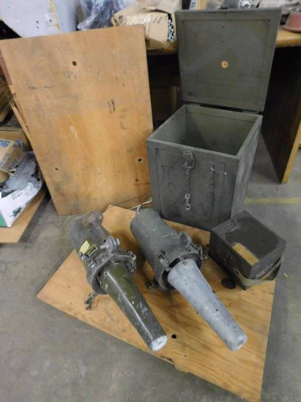 lot 43 image: Military Loudspeakers & Metal Storage Boxes