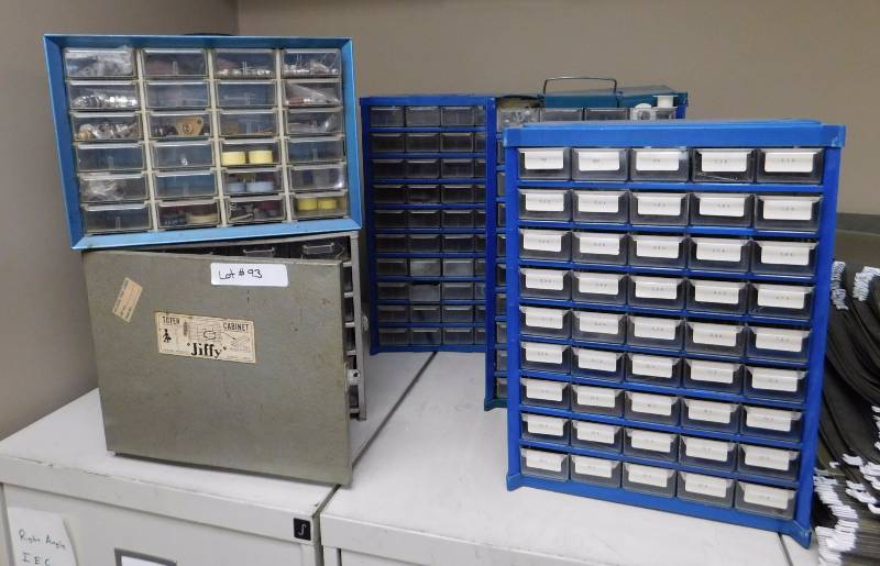5 Multi Drawer Organizers Full Of Assorted Electronic Components
