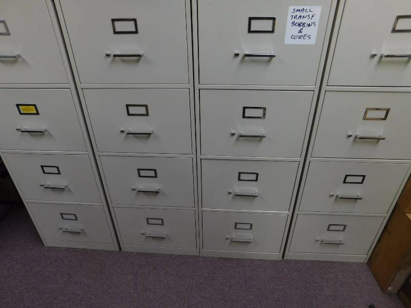 lot 94 image: 10 White Four Drawer Filing Cabinets