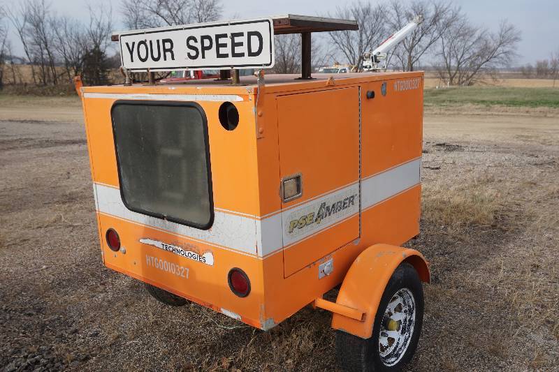 2000 Kustom Signals Inc PSE Amber Tow Behind Speed Monitoring Radar Trailer