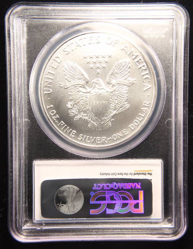 1993 AMERICAN SILVER EAGLE 1 TROY OZ. .999 FINE SILVER GEM BU PCGS
