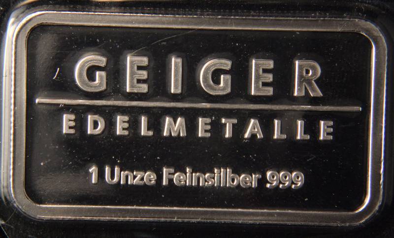 1 TROY OZ. .999 FINE SILVER GEIGER GERMAN SEALED