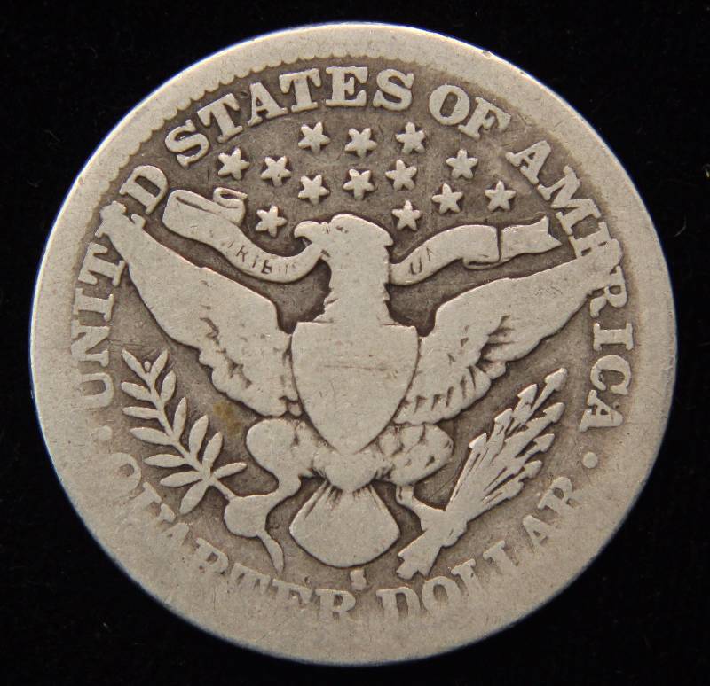 1902-S BARBER SILVER QUARTER