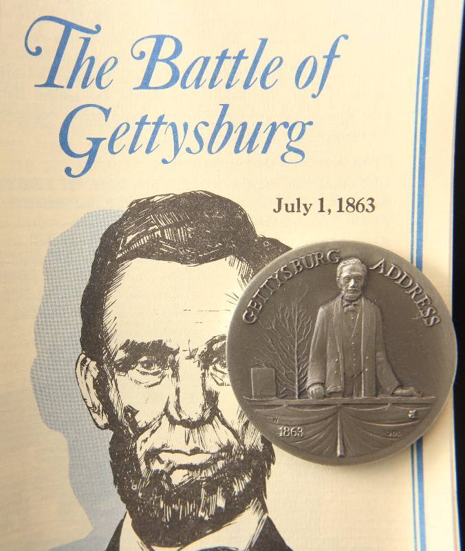 VINTAGE BATTLE OF GETTYSBURG 1.11 TROY OZ. STERLING SILVER ART ROUND LONGINES SYMPHONETTE SOCIETY