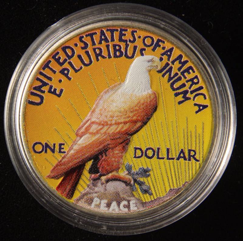 1922 PEACE SILVER DOLLAR COLOR ENHANCED IN AIRTITE HOLDER