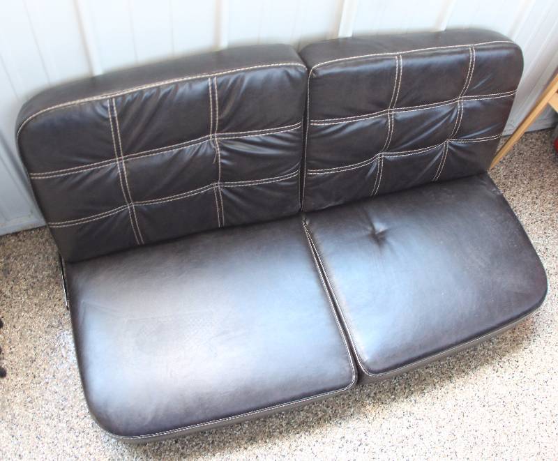 Jackknife Folding Sofa Dark Brown November Rv Trailer And Ice