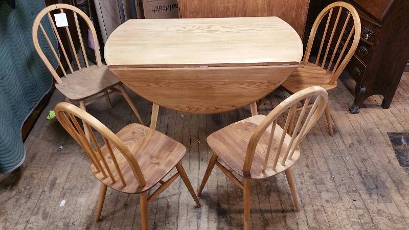 Ercol Beech & Elm Drop Leaf Table & Chairs