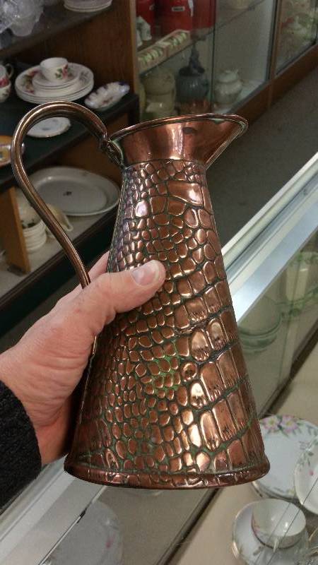 Copper Pitcher, Signed