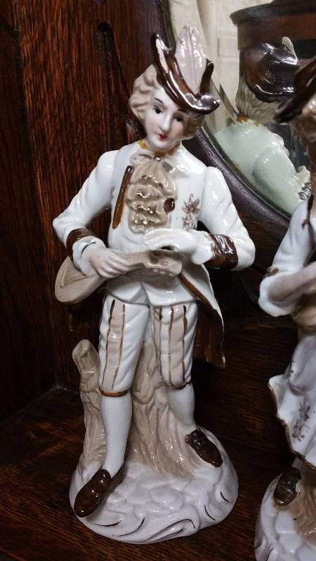 Porcelain Boy and Girl Figurals