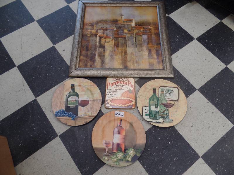 3 Plates, Pumpkin Pie Plaque, Picture