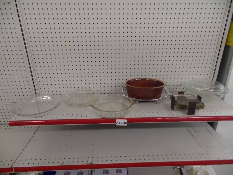 Assorted Pie Pans, Casserol Dishes, Candle Holder