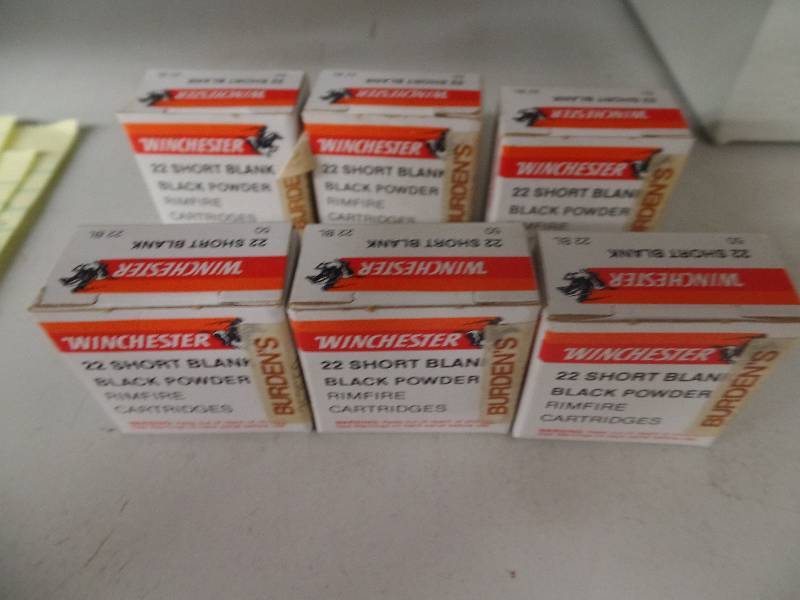 6 Brand New boxed of 22 Short Blank Black Powder Cartridges
