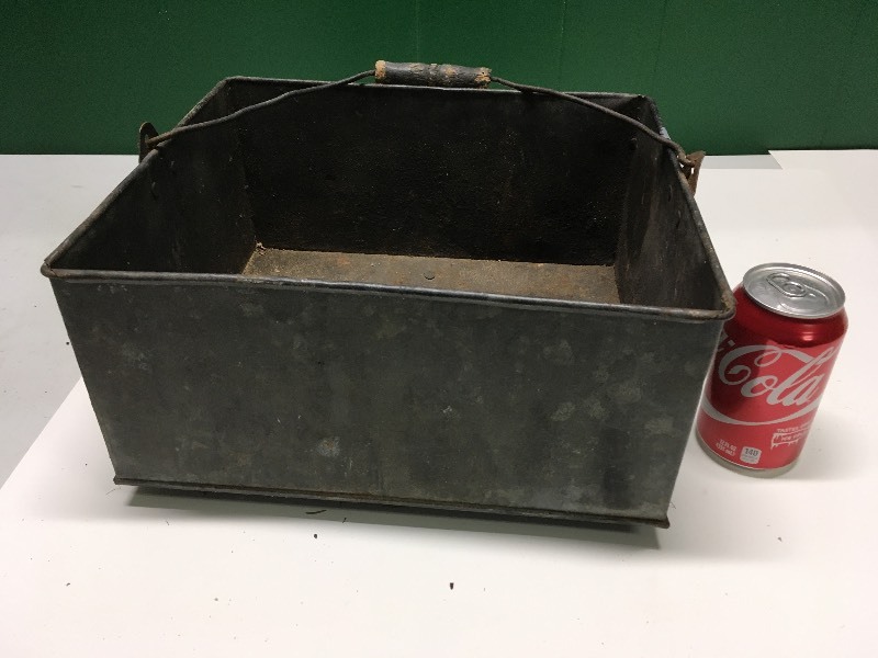 Metal Rectangular Handled Pail  Bucket  Box