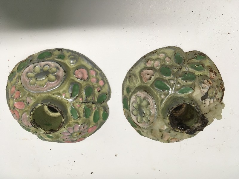 Cast Painted Candle Holders