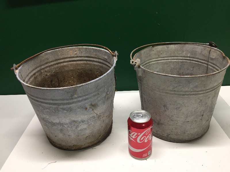 Two Metal Buckets with Handles
