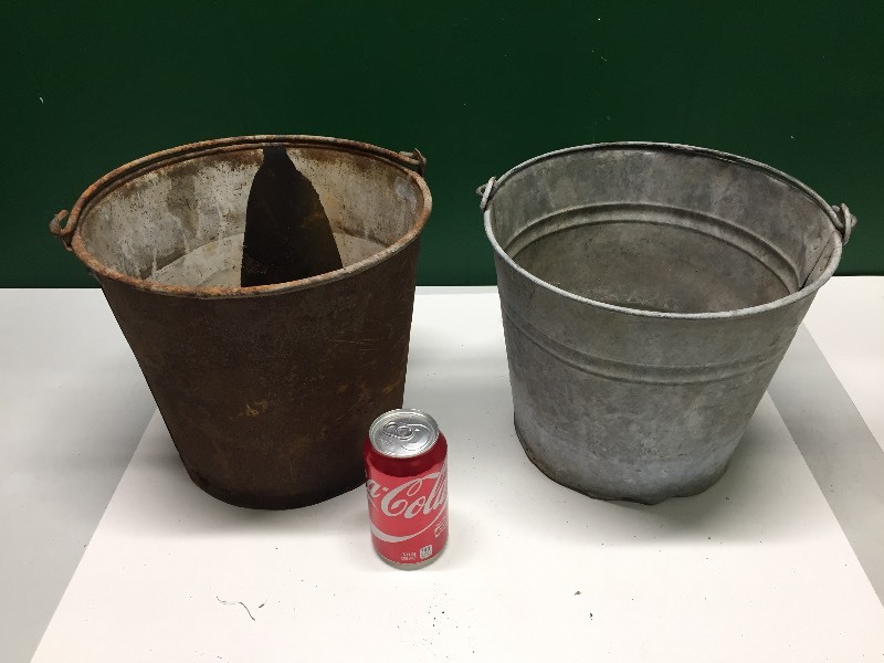 Two Metal Buckets with Handles