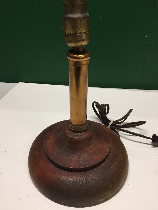Lamp with heavy Wooden Base