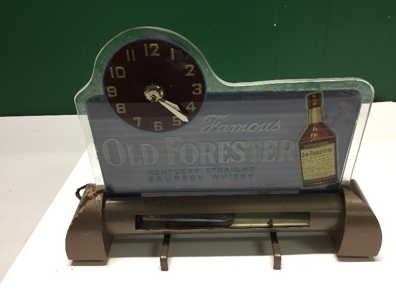 Old Forester Bourbon Whisky Clock & Light