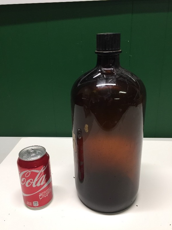 Large Amber Glass Bottle
