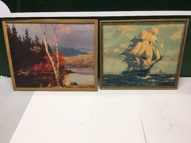 Framed Pictures Birch Tree & Ship