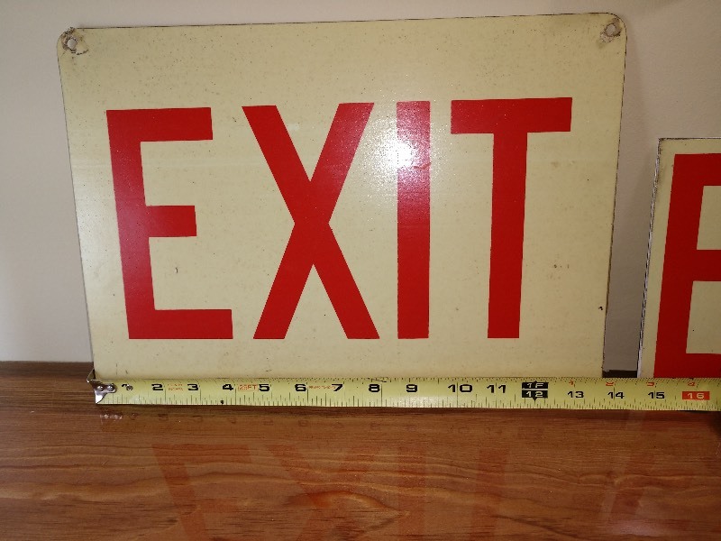 lot 17 image: Steel Industrial EXIT Signs (2)