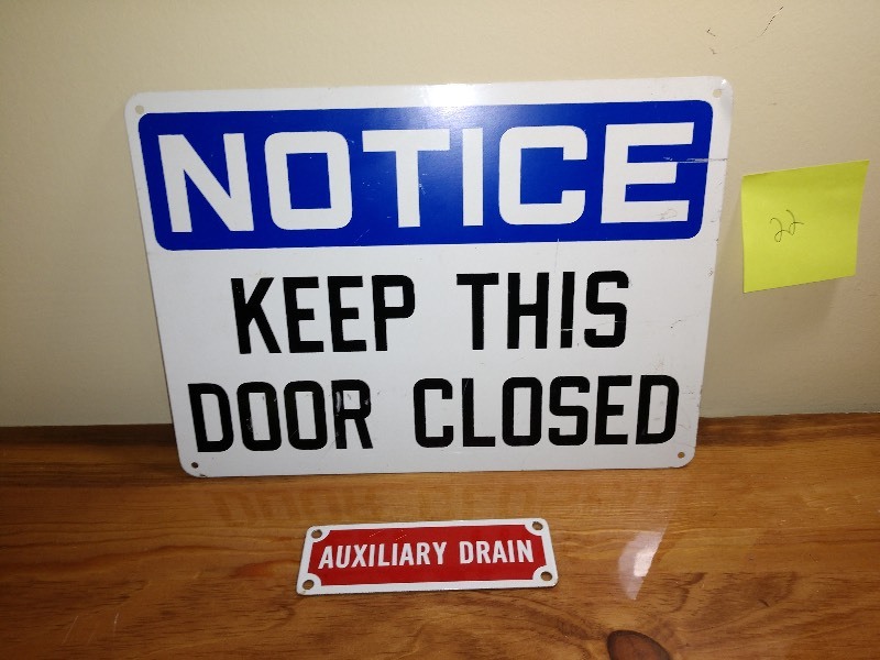 lot 22 image: Steel Industrial Signs