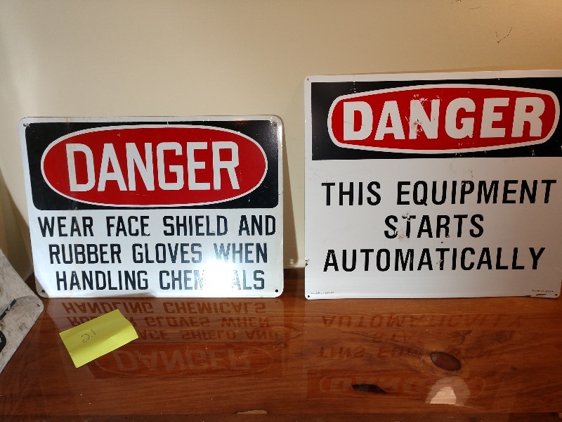 lot 21 image: Steel Industrial Danger Signs (3)