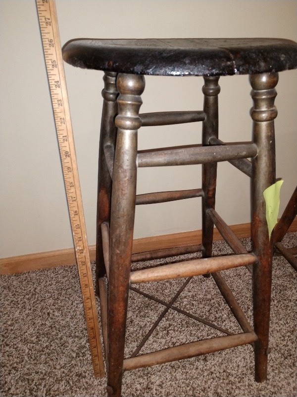 lot 42 image: Antique Wood Stools