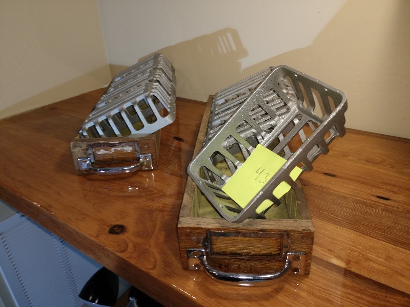 lot 43 image: Thermostat Covers and Wood Library Index Card Drawers